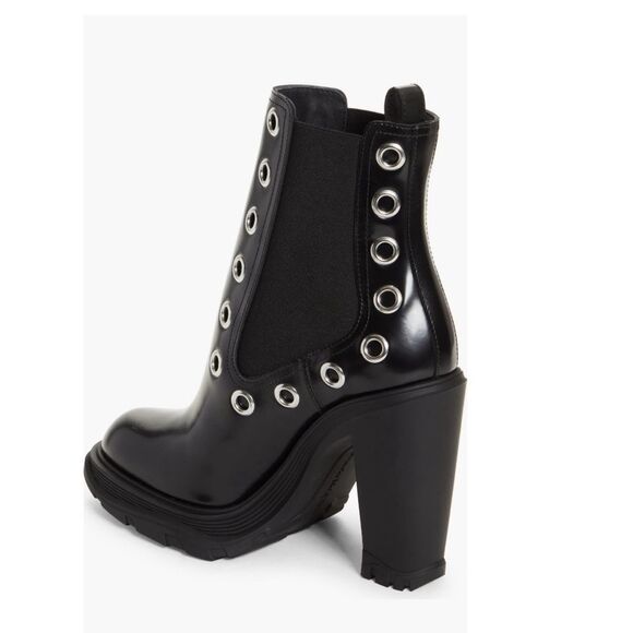 Alexander McQueen Shoes - Alexander McQueen Tread Grommet Embellished Boots Black, New, Size 41
